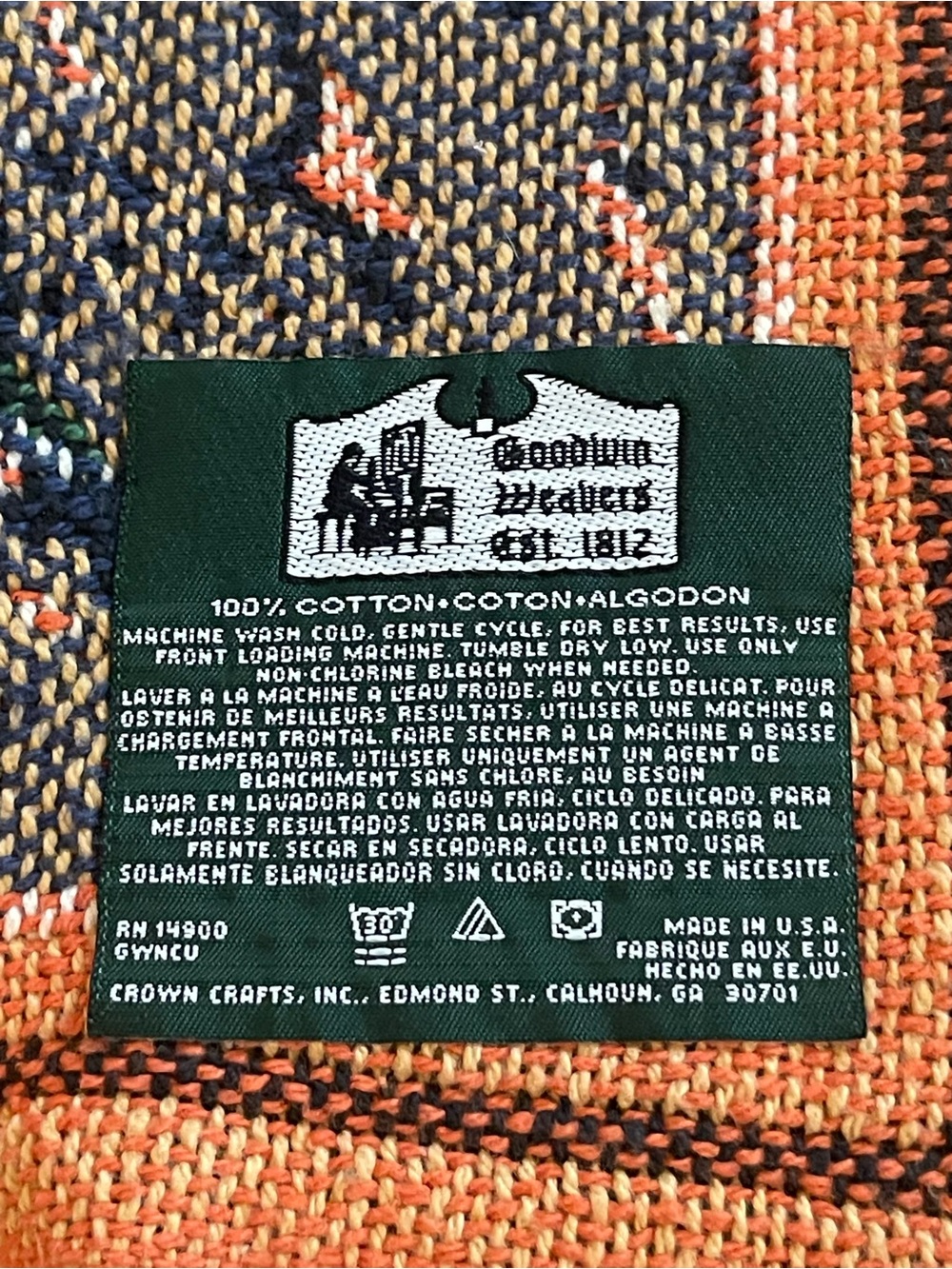 Vtg Goodwin Weavers Halloween Teddy Bears Viral Throw Blanket 90s USA HTF - Picture 4 of 6